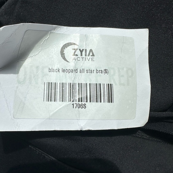 Zyia Sports Bra Black Leopard All Star Bra Size Small NWT - Picture 2 of 5